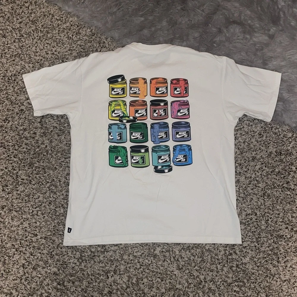 Nike SB White Tee with Colorful Jars